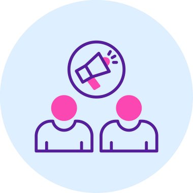 Sosyal etki simgesi, vektör illüstrasyonu basit tasarım