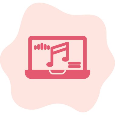 dizüstü bilgisayar vektör illüstrasyonu üzerine nota