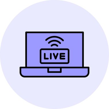 canlı yayın simgesi, vektör illüstrasyonu basit tasarım