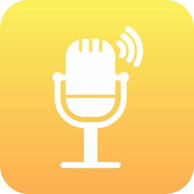 Canlı Podcast ikon vektör çizimi