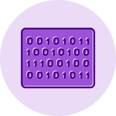 İkili Kod simgesi, vektör illüstrasyonu 