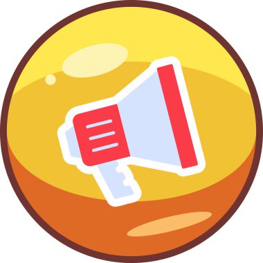 megafon web simgesi, vektör çizim 