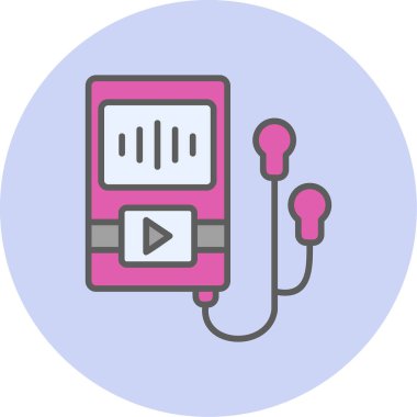 Müzik Oynatıcı web simgesi, vektör illüstrasyonu 