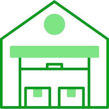 Depo binası. Web simgesi basit illüstrasyon