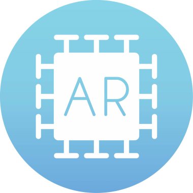 AR, artırılmış gerçeklik simgesi düz illüstrasyon