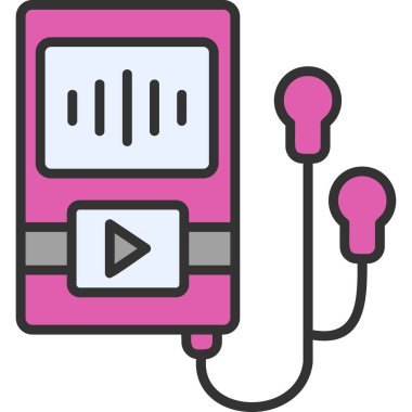 Müzik Oynatıcı web simgesi, vektör illüstrasyonu 