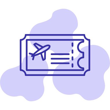 Uçak Bilet simge vektör çizim