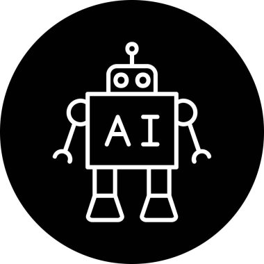 Ai Robot Web simgesi, vektör illüstrasyonu 