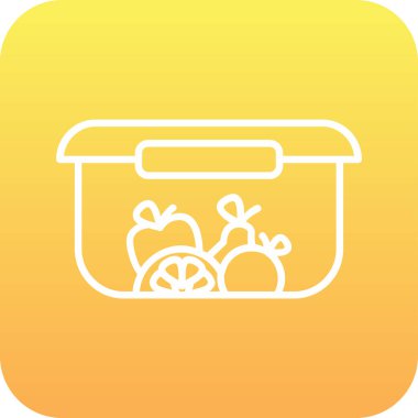 Gıda kabı simgesi, vektör illüstrasyonu basit tasarım