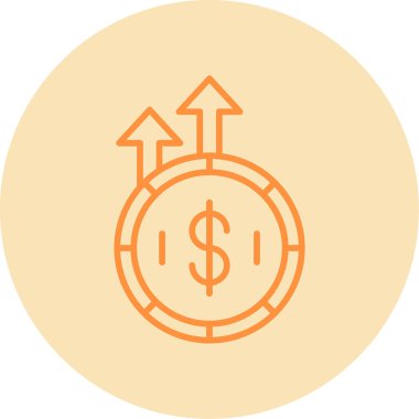 Enflasyon konsepti, dolar işareti, vektör çizimi