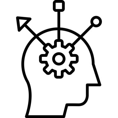 Eleştirel Düşünme Ağı simgesi, vektör illüstrasyonu