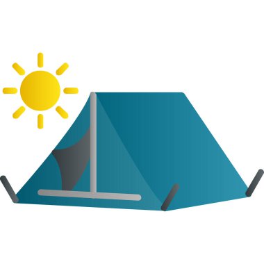 Çöldeki bir kamp çadırı ikonunun vektör çizimi