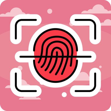 Parmak Tarayıcı Web simgesi, vektör illüstrasyonu