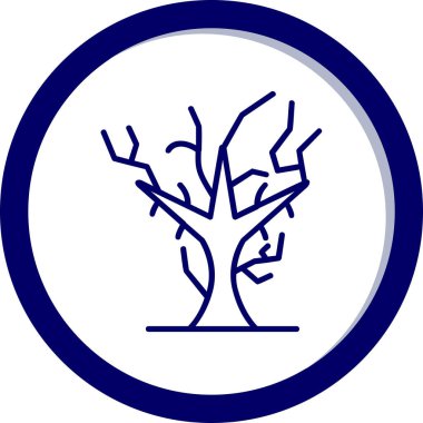 Kuru Ağaç ikonu, vektör illüstrasyonu