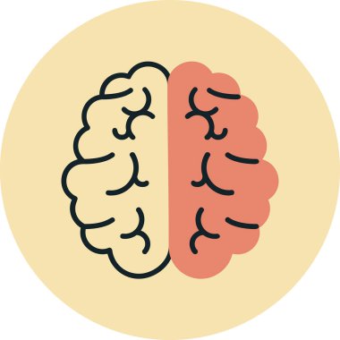 Beyin. Web simgesi basit illüstrasyon 