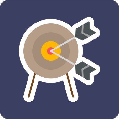 Oklu ağ simgesi olan hedef basit illüstrasyon