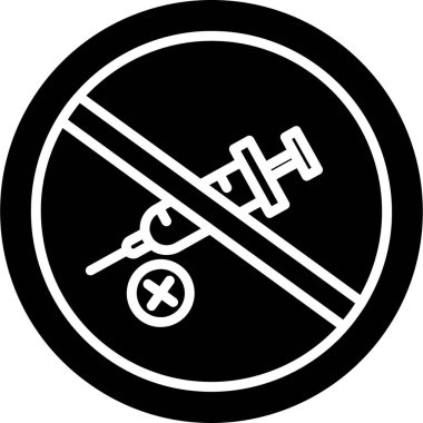 Uyuşturucu ikonu yok. Web simgesi vektör illüstrasyonu