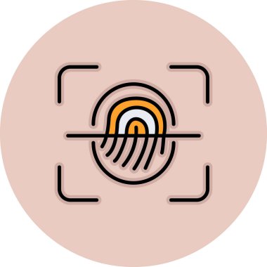 Parmak Tarayıcı Web simgesi, vektör illüstrasyonu