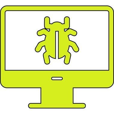 bilgisayar virüsü simgesi, vektör illüstrasyonu basit tasarım