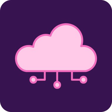 bulut hesaplama web simgesi vektör illüstrasyonu 