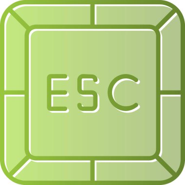 Kaçış simgesi, ESC web düğmesi, vektör illüstrasyonu 