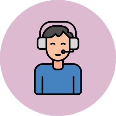 çağrı merkezi operatör simgesi illüstrasyonu 