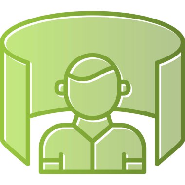 Sanal Tur simgesi, vektör illüstrasyonu basit tasarım