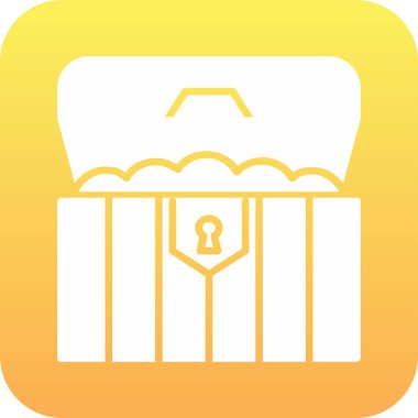 hazine sandığı simge vektör çizim 