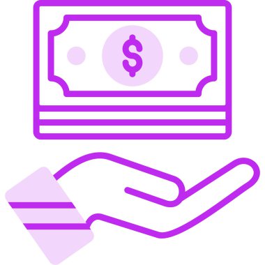 Gelir. Web simgesi vektör illüstrasyonu