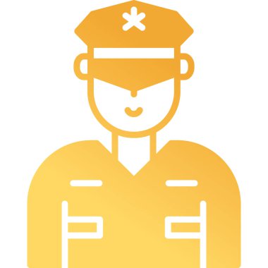 Güvenlik subayı simgesi, vektör illüstrasyonu basit tasarım