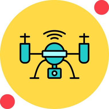 Drone simgesi vektör illüstrasyon tasarımı