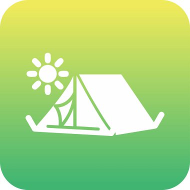 Çöldeki bir kamp çadırı ikonunun vektör çizimi