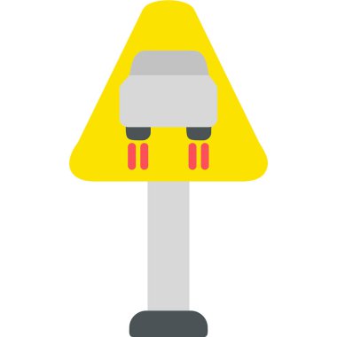 Düz Yol Simgesi, Vektör İllüstrasyonu 