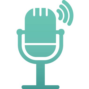 Canlı Podcast ikon vektör çizimi