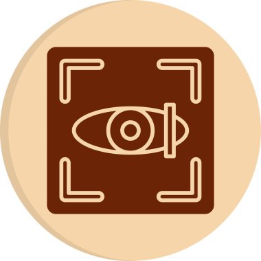 Göz Tarama Ağı simgesi, vektör illüstrasyonu. Tarama çerçevesi vektör ana hatları işaretli dijital göz