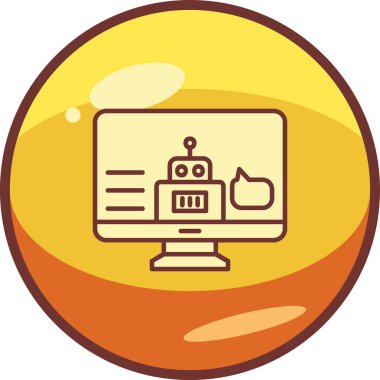 - Asistanım. Web simgesi basit illüstrasyon