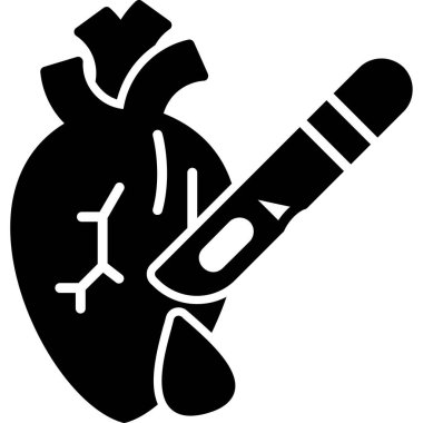 Kalp cerrahisi simgesi, vektör çizimi basit tasarım