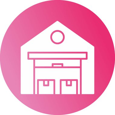 Depo binası. Web simgesi basit illüstrasyon