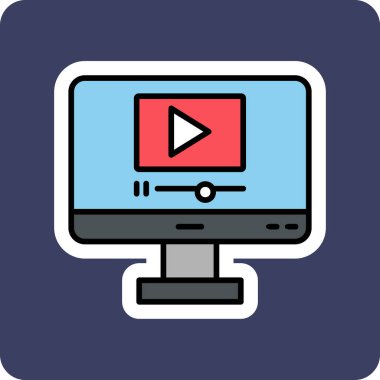 video oynatıcı simgesi, vektör illüstrasyonu basit tasarım