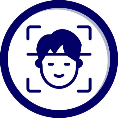 Yüz Tanıma vektör simgesi izole edildi. Yüz logosu taranıyor.