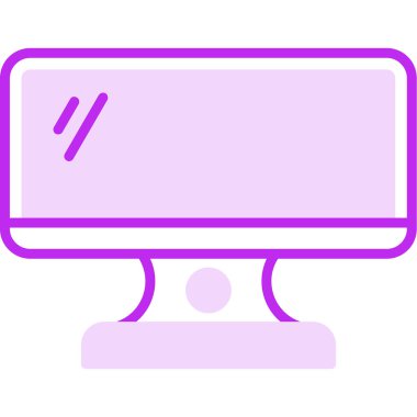 Bilgisayar monitörü. Web simgesi basit illüstrasyon 