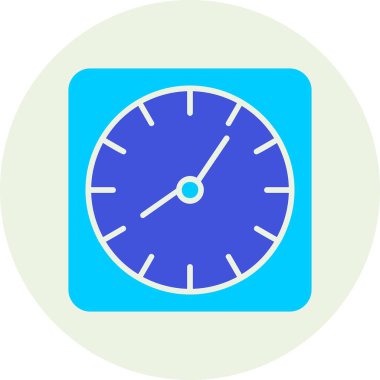 Duvar saati. Web simgesi basit illüstrasyon