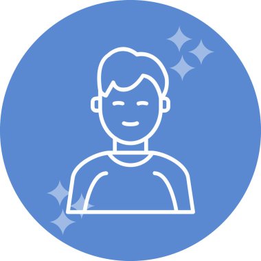 İnsan avatar web simgesi basit illüstrasyon 