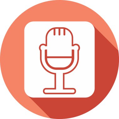 Retro mikrofon simgesi, vektör çizim 