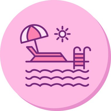 yüzme havuzu ikonu vektör illüstrasyonu