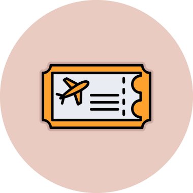 Uçak Bilet simge vektör çizim