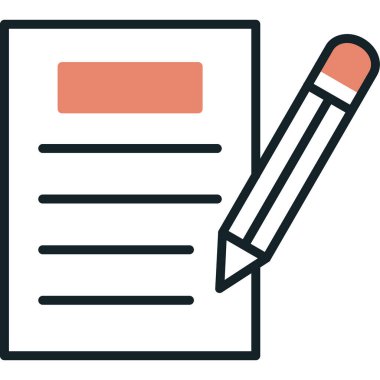 kalem ile doküman. Web simgesi basit illüstrasyon