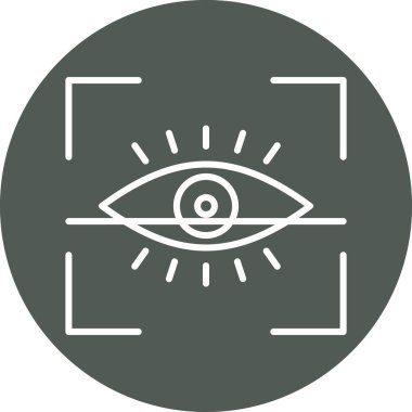 Göz Tarama Ağı simgesi, vektör illüstrasyonu. Tarama çerçevesi vektör ana hatları işaretli dijital göz