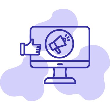 Viral pazarlama düz simgesi, vektör çizim                      