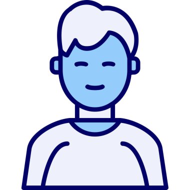 İnsan avatar web simgesi basit illüstrasyon 